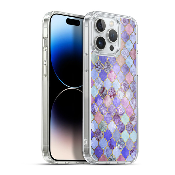 Micklyn Le Feuvre Moroccan Decorative Purple Soft Gel Case for Apple iPhone 13 Pro Max & MagSafe