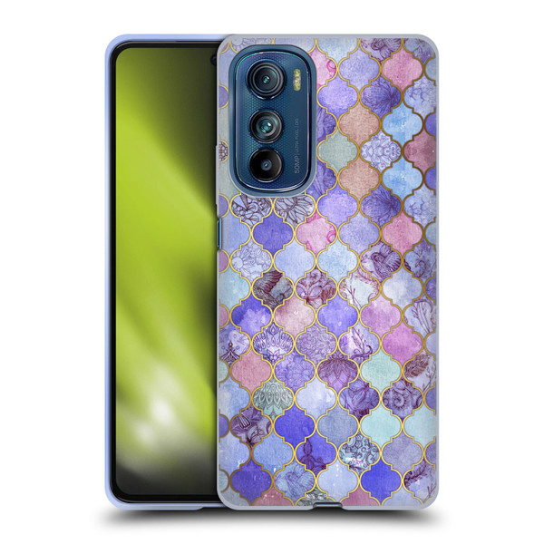 Micklyn Le Feuvre Moroccan Decorative Purple Soft Gel Case for Motorola Edge 30