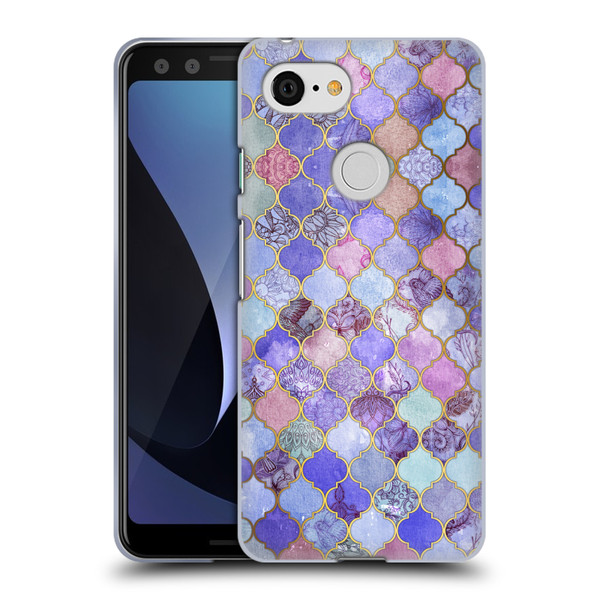 Micklyn Le Feuvre Moroccan Decorative Purple Soft Gel Case for Google Pixel 3