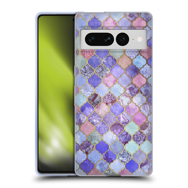 Micklyn Le Feuvre Moroccan Decorative Purple Soft Gel Case for Google Pixel 7 Pro