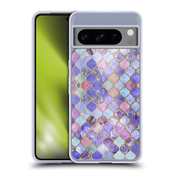 Micklyn Le Feuvre Moroccan Decorative Purple Soft Gel Case for Google Pixel 8 Pro