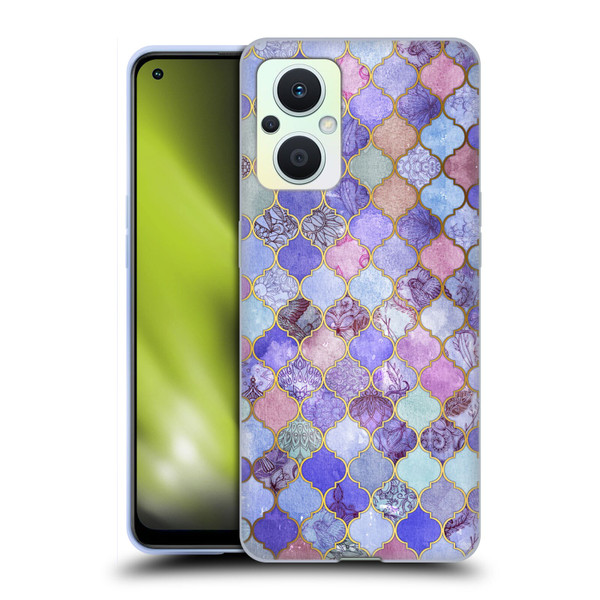 Micklyn Le Feuvre Moroccan Decorative Purple Soft Gel Case for OPPO Reno8 Lite