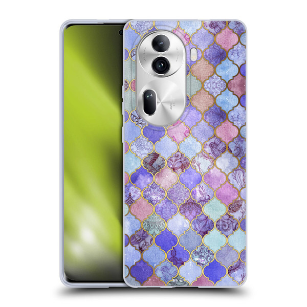 Micklyn Le Feuvre Moroccan Decorative Purple Soft Gel Case for OPPO Reno11 Pro