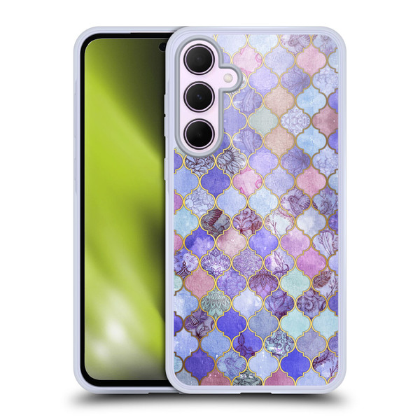 Micklyn Le Feuvre Moroccan Decorative Purple Soft Gel Case for Samsung Galaxy A35 5G