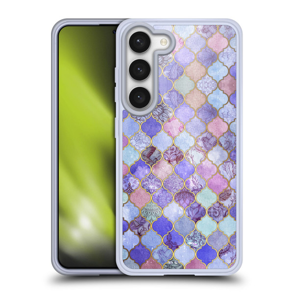 Micklyn Le Feuvre Moroccan Decorative Purple Soft Gel Case for Samsung Galaxy S23 5G