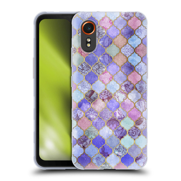 Micklyn Le Feuvre Moroccan Decorative Purple Soft Gel Case for Samsung Galaxy Xcover7 5G