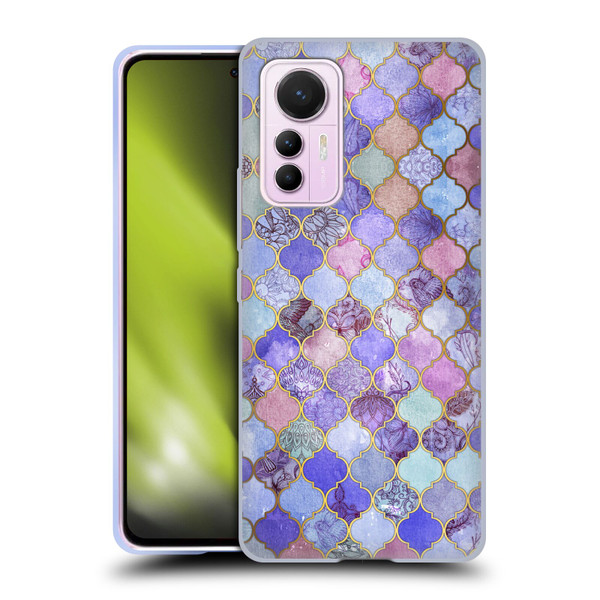 Micklyn Le Feuvre Moroccan Decorative Purple Soft Gel Case for Xiaomi 12 Lite