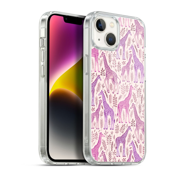 Micklyn Le Feuvre Wildlife Pink Giraffes Soft Gel Case for Apple iPhone 14 Plus & MagSafe