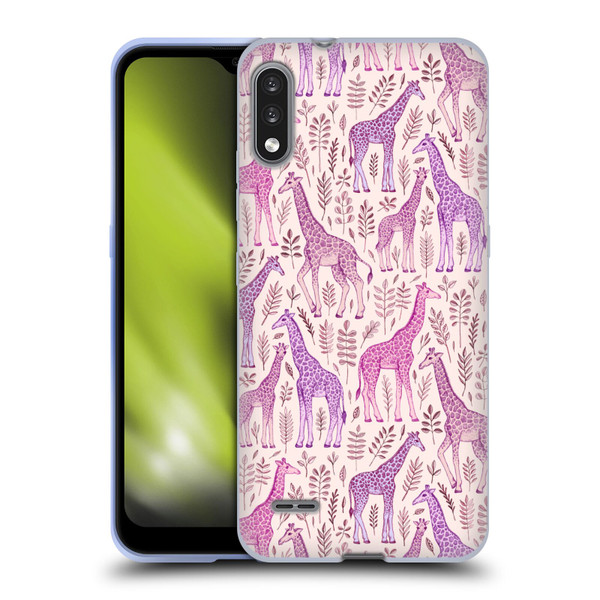Micklyn Le Feuvre Wildlife Pink Giraffes Soft Gel Case for LG K22