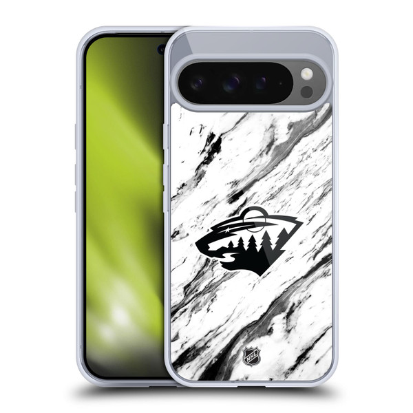 NHL Minnesota Wild Marble Soft Gel Case for Google Pixel 9 Pro XL