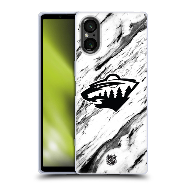 NHL Minnesota Wild Marble Soft Gel Case for Sony Xperia 5 V 5G