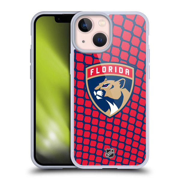 NHL Florida Panthers Net Pattern Soft Gel Case for Apple iPhone 13 Mini