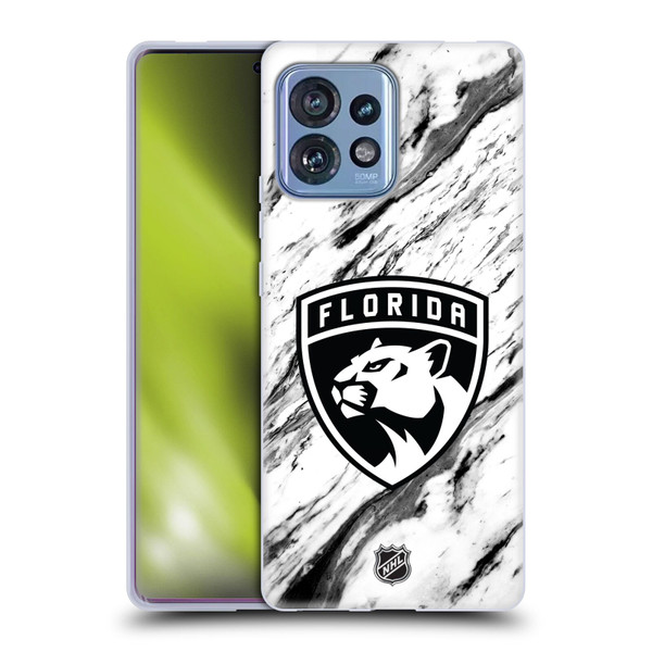 NHL Florida Panthers Marble Soft Gel Case for Motorola Moto Edge 40 Pro/Plus 2023