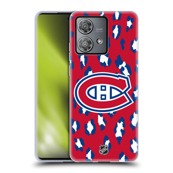 NHL Montreal Canadiens Leopard Pattern Soft Gel Case for Motorola Edge 40 Neo 5G