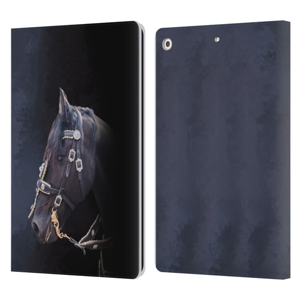 Simone Gatterwe Pegasus And Unicorns Friesian Horse Leather Book Wallet Case Cover For Apple iPad 10.2 2019/2020/2021