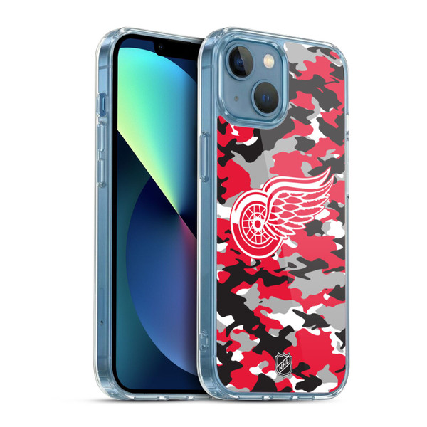 NHL Detroit Red Wings Camouflage Soft Gel Case for Apple iPhone 13 Mini & MagSafe