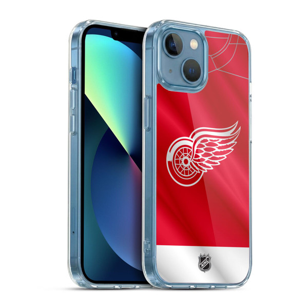 NHL Detroit Red Wings Jersey Soft Gel Case for Apple iPhone 13 Mini & MagSafe