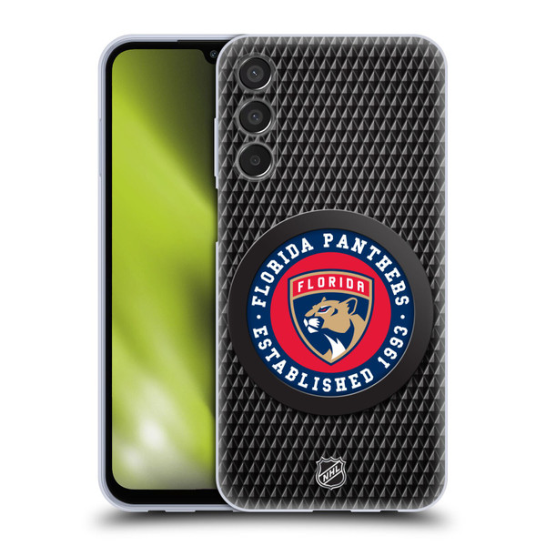NHL Florida Panthers Puck Texture Soft Gel Case for Samsung Galaxy M15/F15 5G