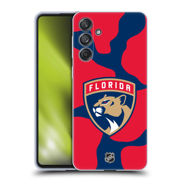 NHL Florida Panthers Cow Pattern Soft Gel Case for Samsung Galaxy M55 5G
