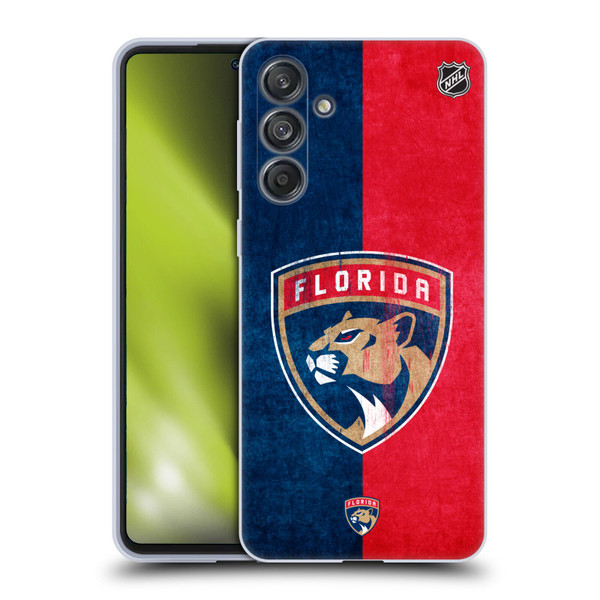 NHL Florida Panthers Half Distressed Soft Gel Case for Samsung Galaxy M55 5G