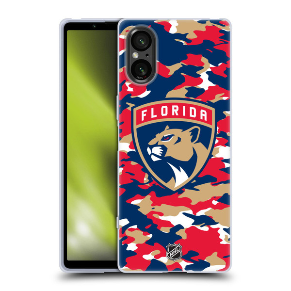 NHL Florida Panthers Camouflage Soft Gel Case for Sony Xperia 5 V 5G