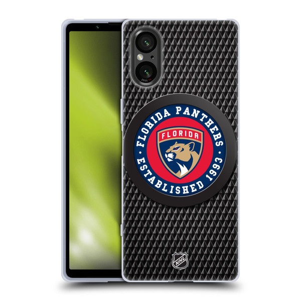 NHL Florida Panthers Puck Texture Soft Gel Case for Sony Xperia 5 V 5G