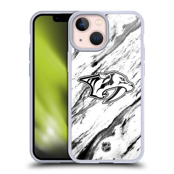 NHL Nashville Predators Marble Soft Gel Case for Apple iPhone 13 Mini