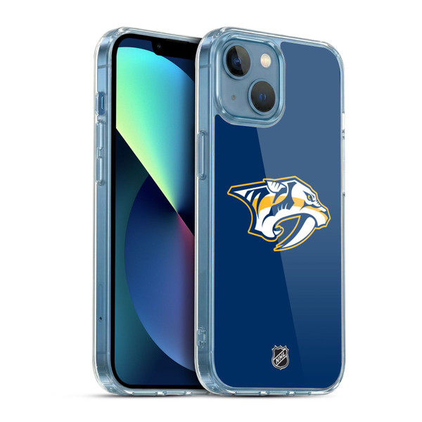 NHL Nashville Predators Plain Soft Gel Case for Apple iPhone 13 Mini & MagSafe