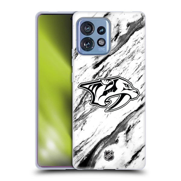 NHL Nashville Predators Marble Soft Gel Case for Motorola Moto Edge 40 Pro/Plus 2023