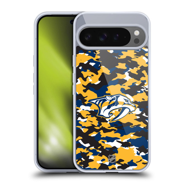 NHL Nashville Predators Camouflage Soft Gel Case for Google Pixel 9 Pro XL