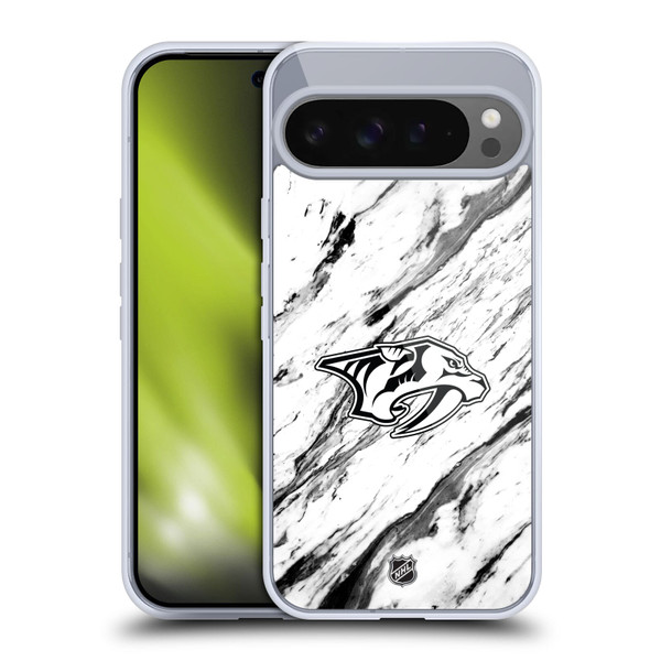 NHL Nashville Predators Marble Soft Gel Case for Google Pixel 9 Pro XL