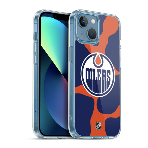 NHL Edmonton Oilers Cow Pattern Soft Gel Case for Apple iPhone 13 Mini & MagSafe