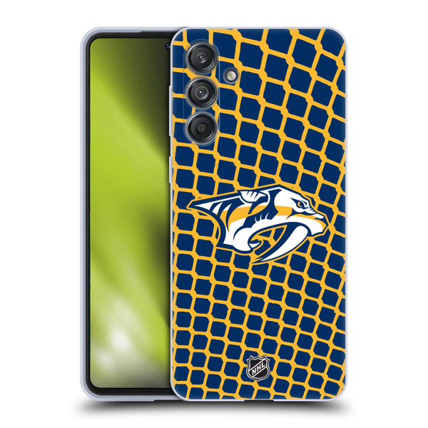 NHL Nashville Predators Net Pattern Soft Gel Case for Samsung Galaxy M55 5G