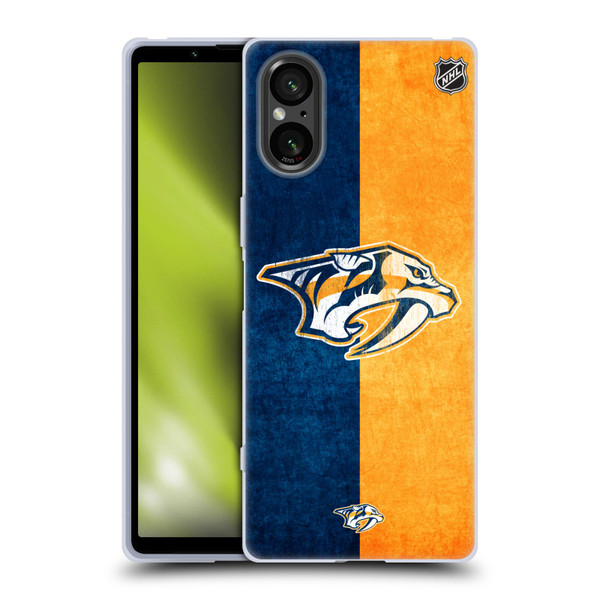 NHL Nashville Predators Half Distressed Soft Gel Case for Sony Xperia 5 V 5G