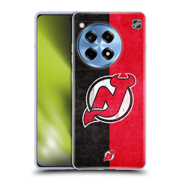 NHL New Jersey Devils Half Distressed Soft Gel Case for OPPO OnePlus Ace 3 5G