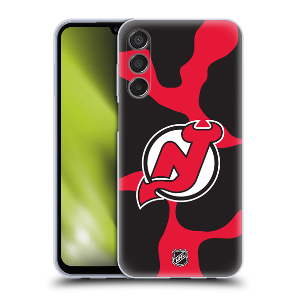 NHL New Jersey Devils Cow Pattern Soft Gel Case for Samsung Galaxy M15/F15 5G