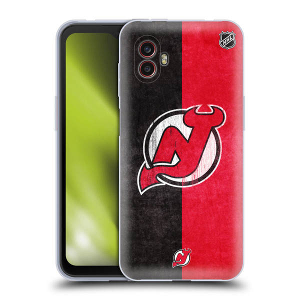 NHL New Jersey Devils Half Distressed Soft Gel Case for Samsung Galaxy Xcover6 Pro/Pro2
