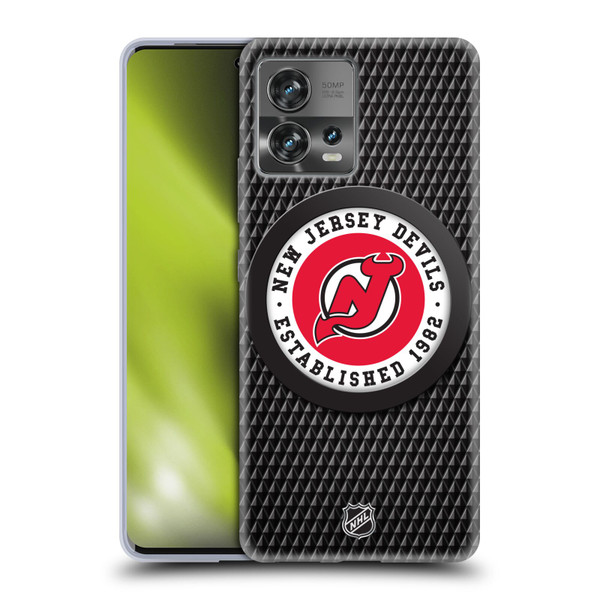 NHL New Jersey Devils Puck Texture Soft Gel Case for Motorola Moto Edge 30 Fusion