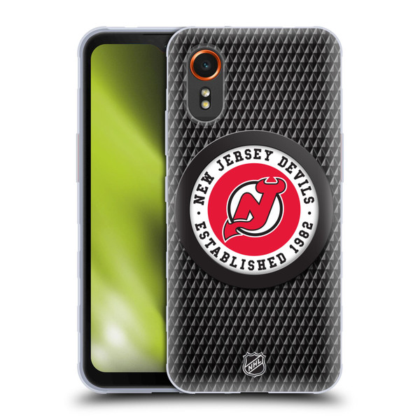 NHL New Jersey Devils Puck Texture Soft Gel Case for Samsung Galaxy Xcover7 5G