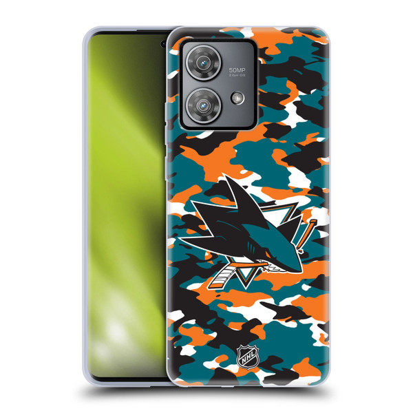 NHL San Jose Sharks Camouflage Soft Gel Case for Motorola Edge 40 Neo 5G