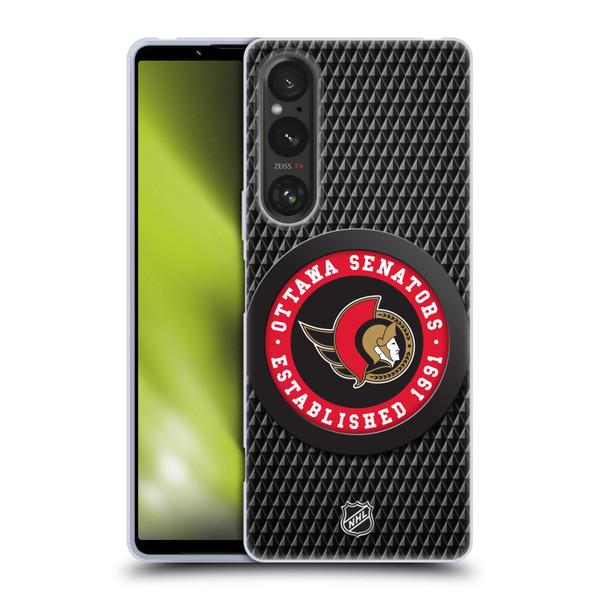 NHL Ottawa Senators Puck Texture Soft Gel Case for Sony Xperia 1 V 5G