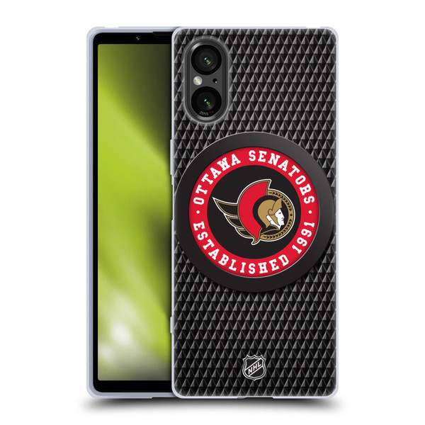 NHL Ottawa Senators Puck Texture Soft Gel Case for Sony Xperia 5 V 5G