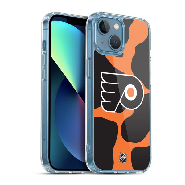 NHL Philadelphia Flyers Cow Pattern Soft Gel Case for Apple iPhone 13 Mini & MagSafe