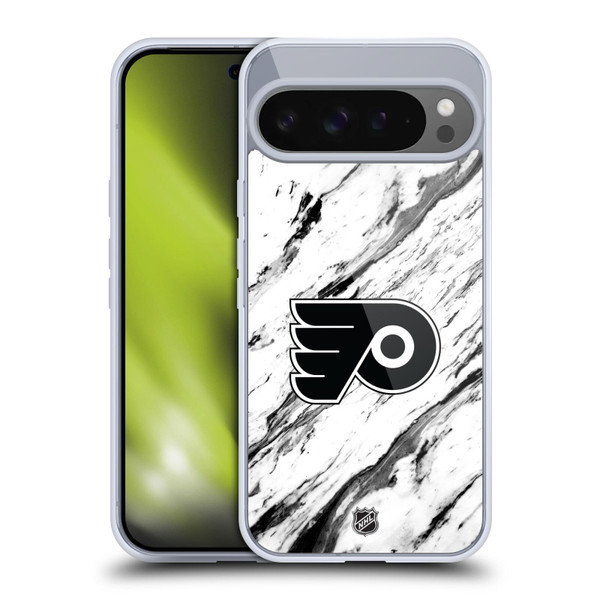 NHL Philadelphia Flyers Marble Soft Gel Case for Google Pixel 9 Pro XL
