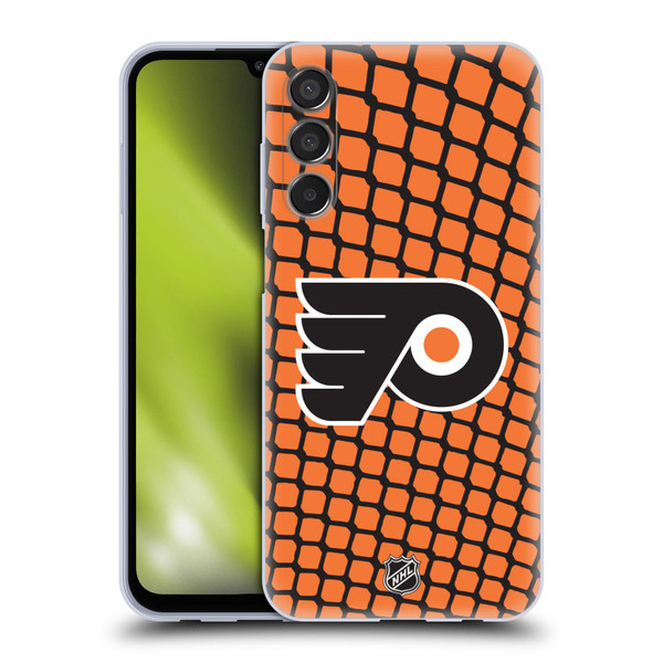 NHL Philadelphia Flyers Net Pattern Soft Gel Case for Samsung Galaxy M15/F15 5G
