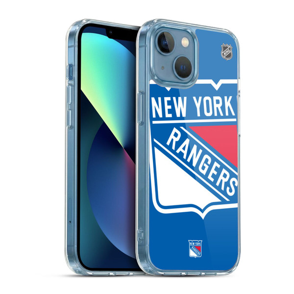 NHL New York Rangers Oversized Soft Gel Case for Apple iPhone 13 Mini & MagSafe