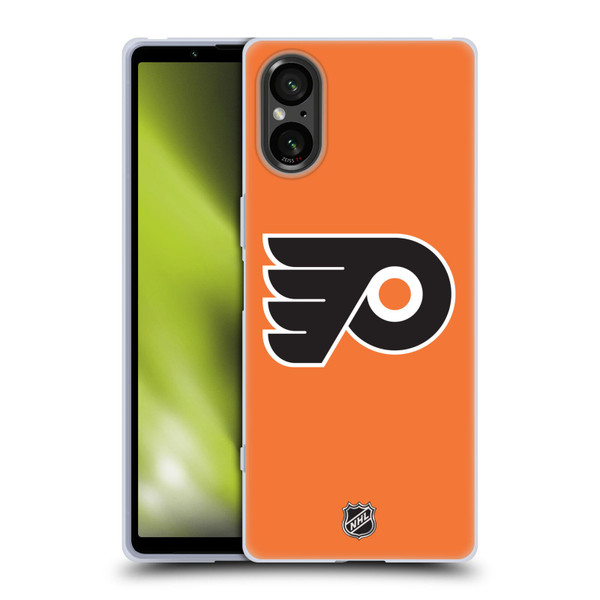 NHL Philadelphia Flyers Plain Soft Gel Case for Sony Xperia 5 V 5G