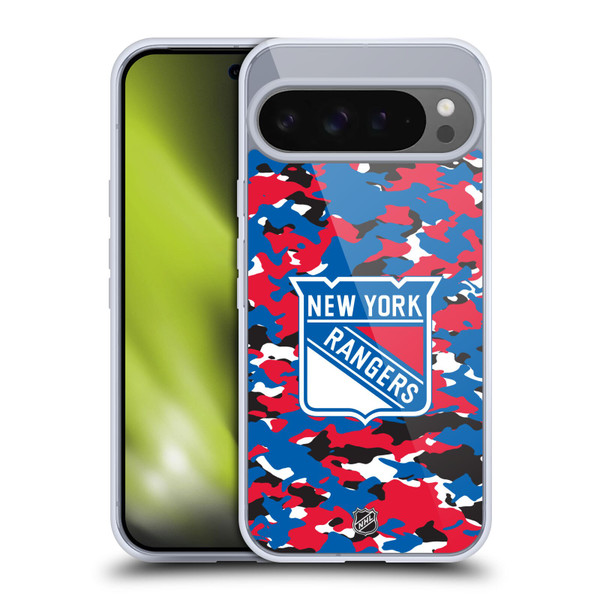 NHL New York Rangers Camouflage Soft Gel Case for Google Pixel 9 Pro XL