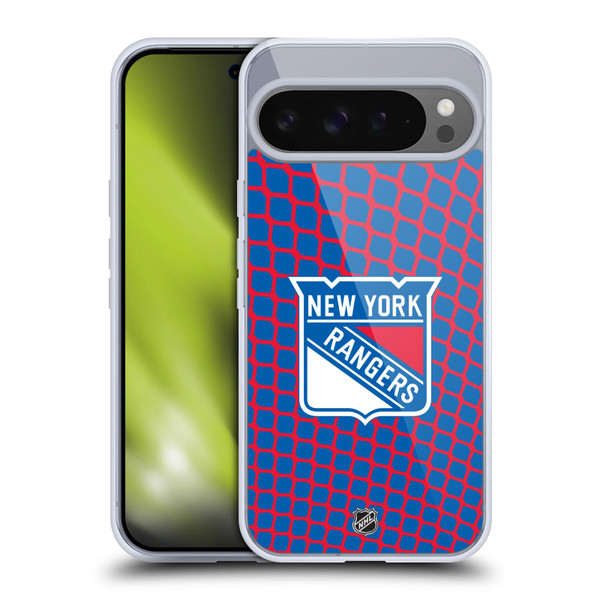 NHL New York Rangers Net Pattern Soft Gel Case for Google Pixel 9 Pro XL