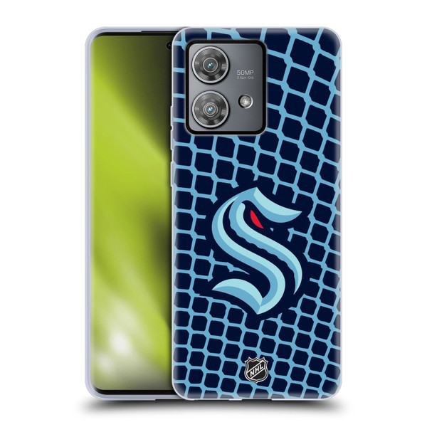 NHL Seattle Kraken Net Pattern Soft Gel Case for Motorola Edge 40 Neo 5G